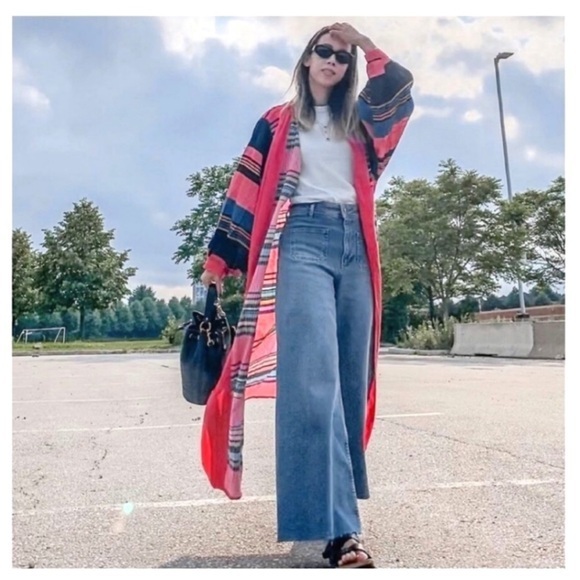Anthropologie Other - Anthropologie conditions apply Striped colorful duster Kimono